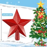 Rode Kunststof Ster Kerstboom piek 20 cm | 76% Korting
