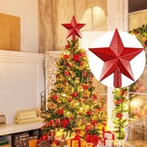 Rode Kunststof Ster Kerstboom piek 20 cm | 76% Korting