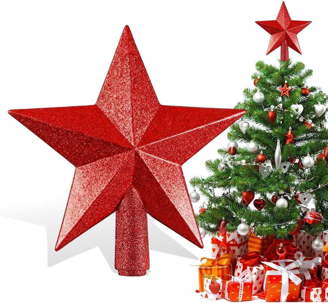 Kerstboomster Rood 20cm Kunststof - 76% Korting!