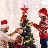 Kerstboomster Rood 20cm Kunststof - 76% Korting!