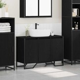 Zwart Eiken Wastafelkast 91x35x60cm - 34% Korting
