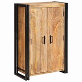 Highboard Massief Mangohout & Metaal - Bruin (55% Korting)