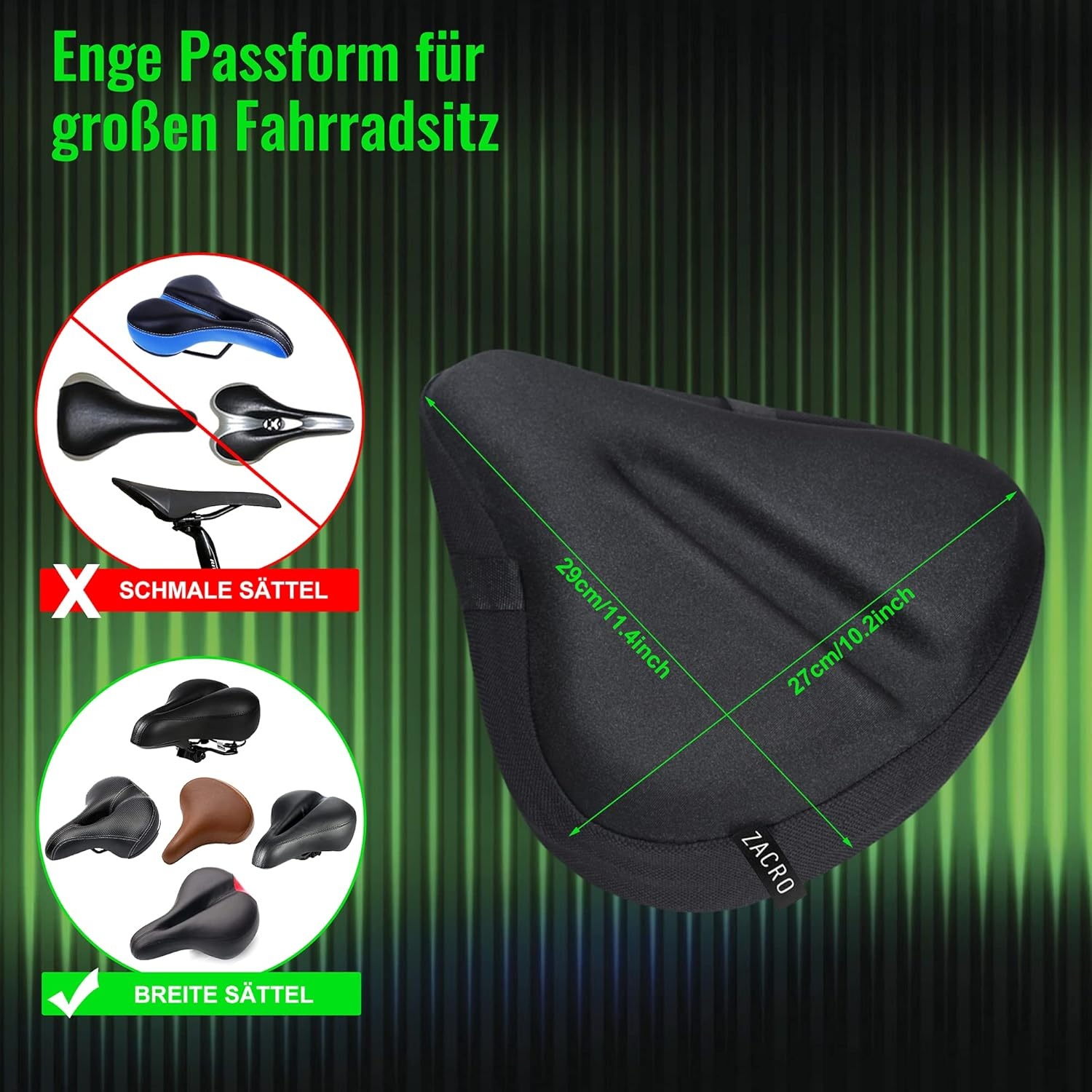 Comfortabele Gel Fietszadelhoes - 29x27 cm - Zwart - 33% Korting