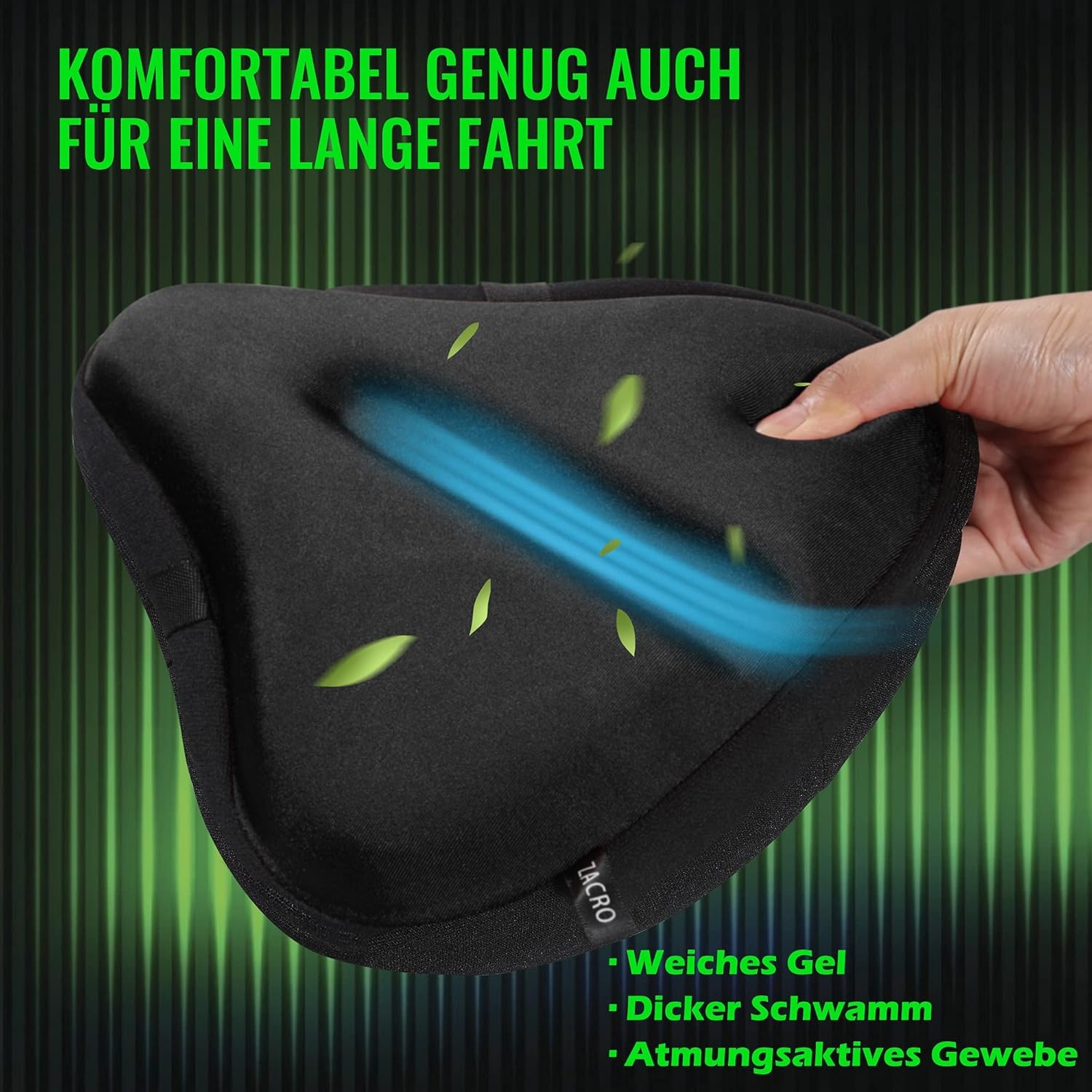 Comfortabele Gel Fietszadelhoes - 29x27 cm - Zwart - 33% Korting