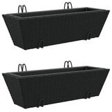 Zwarte Poly Rattan Plantenbakken 2 st. (68% Korting)
