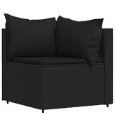 Loungeset met Kussens, Zwart Poly Rattan, 35% Korting