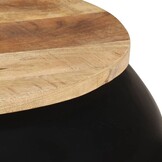 Salontafel Massief Mangohout & Zwart Metaal - 77% Korting