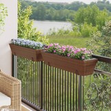 vidaXL Plantenbakken 2 Stuks Poly Rattan Bruin - 68% Korting