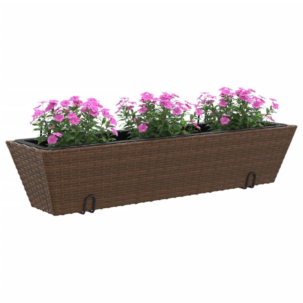 vidaXL Plantenbakken 2 Stuks Poly Rattan Bruin - 68% Korting