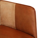 Bruine lederen fauteuil met voetenbank - 69% korting!