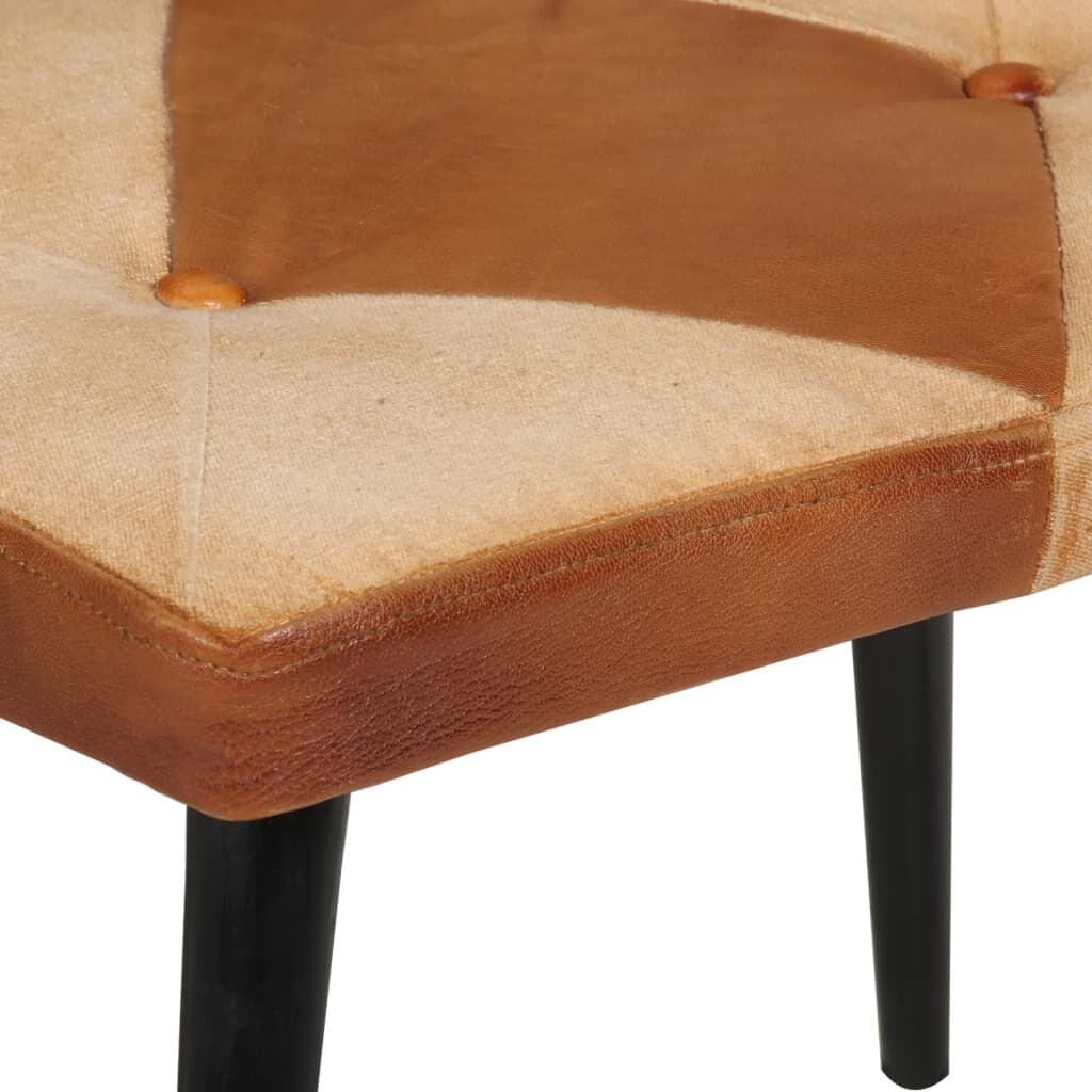 Bruine lederen fauteuil met voetenbank - 69% korting!