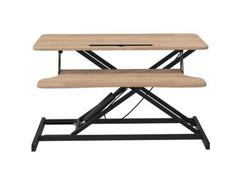 vidaXL Bureau verstelbaar 90x40x(13-41,5) cm staal en bewerkt hout