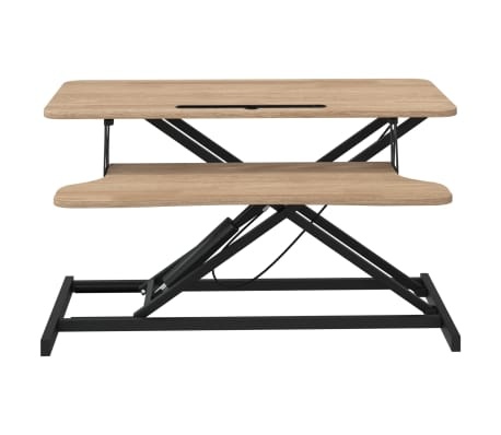 vidaXL Bureau verstelbaar 90x40x(13-41,5) cm staal en bewerkt hout
