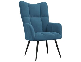 Luxe Relaxstoel Fluweel Blauw - 70% Korting