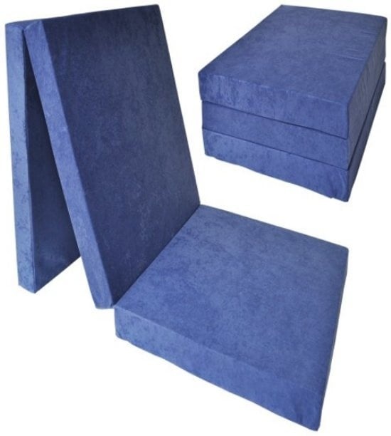 Opvouwbaar Matras 195x80x15 cm Navy Blue - 54% Korting