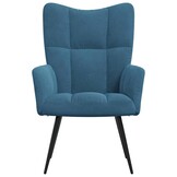 Luxe Relaxstoel Fluweel Blauw - 70% Korting