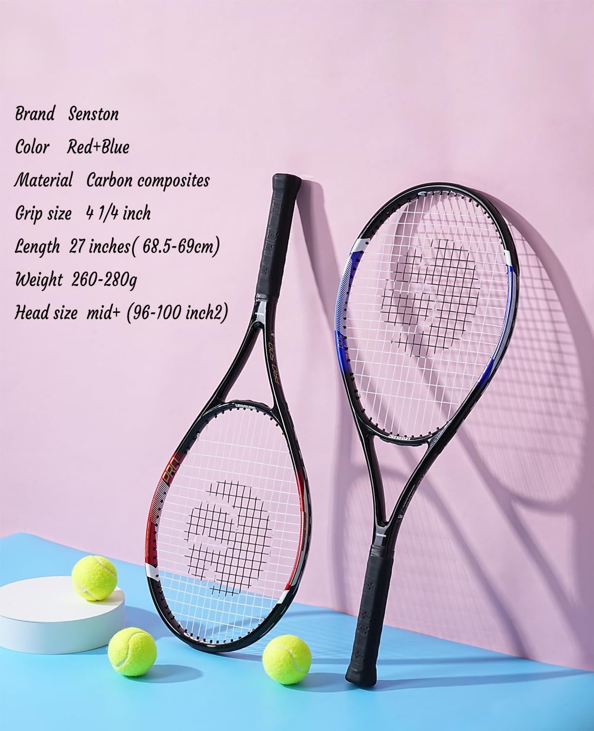 Beginners Tennisset Volwassen 68,5 cm | Lichtgewicht Carbonlegering | 29% Korting