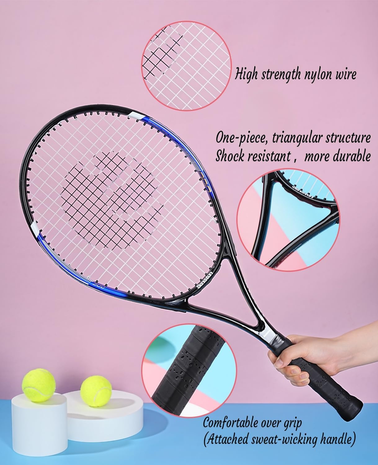 Beginners Tennisset Volwassen 68,5 cm | Lichtgewicht Carbonlegering | 29% Korting