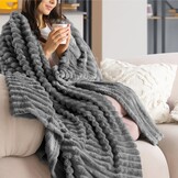 Donkergrijs Plaid 220x240 cm | Warm & Zacht Fleece