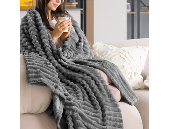 Donkergrijs Plaid 220x240 cm | Warm & Zacht Fleece