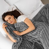 Donkergrijs Plaid 220x240 cm | Warm & Zacht Fleece