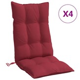 vidaXL Stoelkussens Hoge Rug Oxford Stof Wijnrood - 4 stuks (34% korting)
