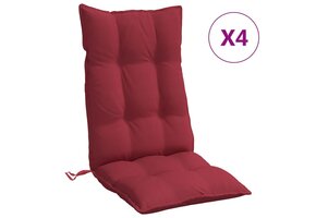 vidaXL Stoelkussens Hoge Rug Oxford Stof Wijnrood - 4 stuks (34% korting)