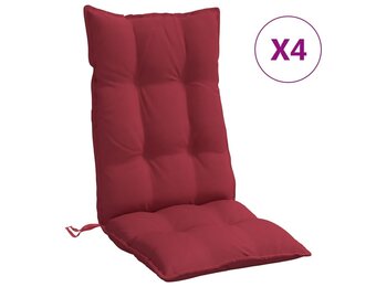 vidaXL Stoelkussens Hoge Rug Oxford Stof Wijnrood - 4 stuks (34% korting)