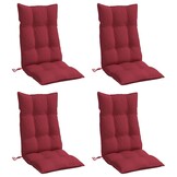 vidaXL Stoelkussens Hoge Rug Oxford Stof Wijnrood - 4 stuks (34% korting)
