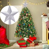 Kerstboom piek Zilveren Ster 20,5 cm - Kunststof Glitter 3D - Breukveilig (76% Korting!)