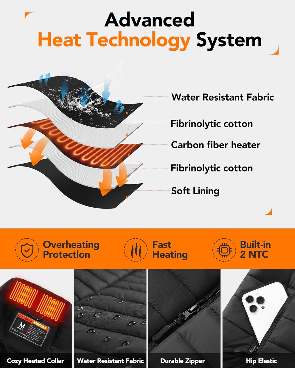 Verwarmd Vest Heren - 20.000 mAh Powerbank & 8 Verwarmingszones | 29% Korting