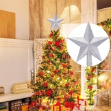 Kerstboom piek Zilveren Ster 20,5 cm - Kunststof Glitter 3D - Breukveilig (76% Korting!)