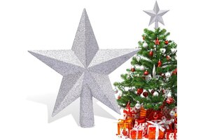 Kerstboomster Zilver - 20,5 cm | Breukvast & Glitter