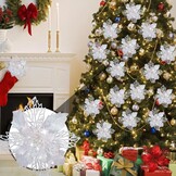 Kerstboomdecoratie Kunstbloemen Wit Glitter (15 Stuks) - 29% Korting