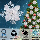 Kerstboomdecoratie Kunstbloemen Wit Glitter (15 Stuks) - 29% Korting