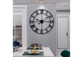 Vintage Wandklok Metaal 60cm Stil Romeinse Cijfers - 34% Korting!