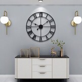 Vintage Wandklok Metaal 60cm Stil Romeinse Cijfers - 34% Korting!