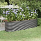 Verhoogde Plantenbak Staal Grijs 296x80x68 cm - 34% Korting