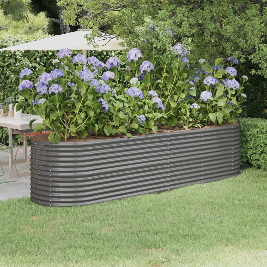 Verhoogde Plantenbak Staal Grijs 296x80x68 cm - 34% Korting