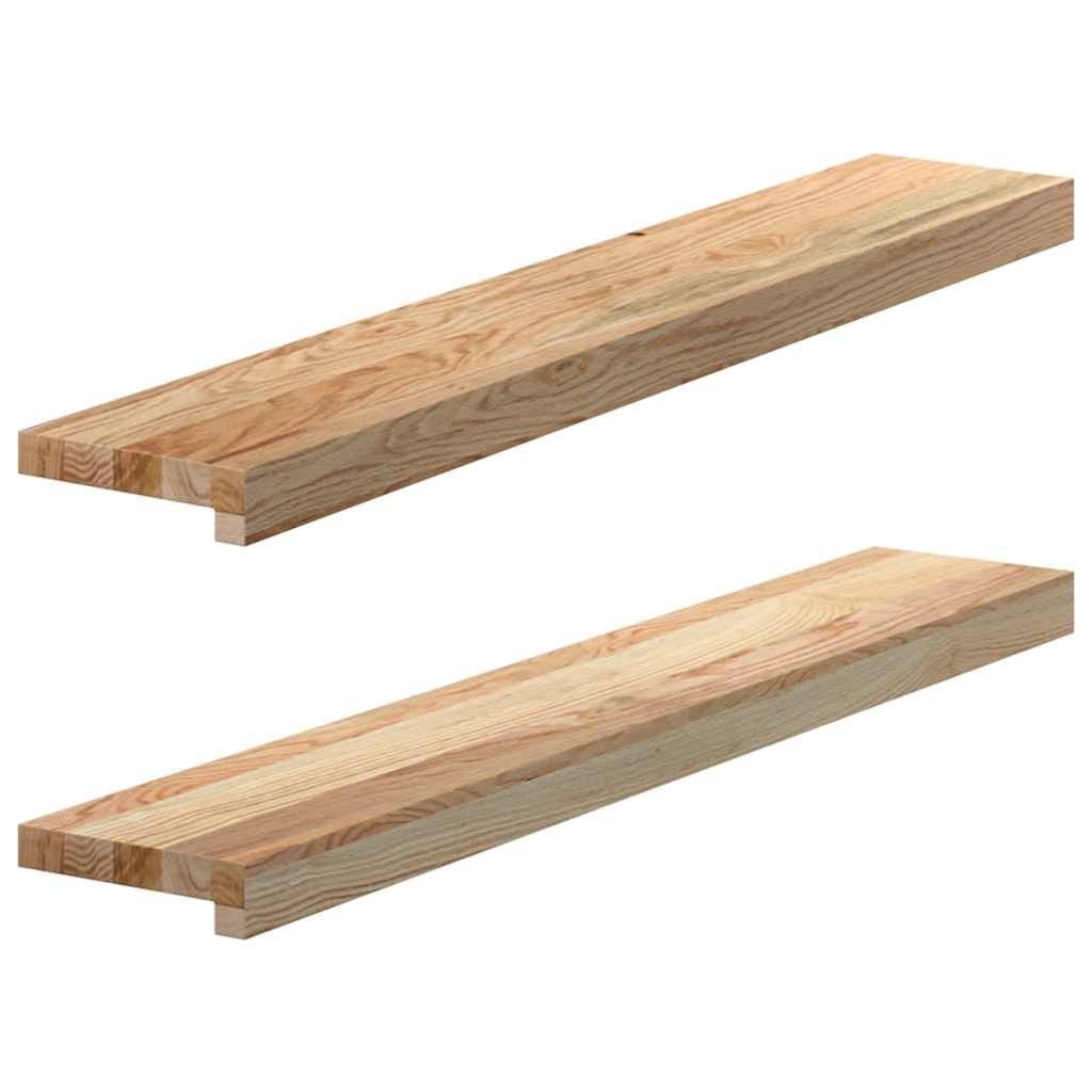 2x VidaXL Massief Eikenhouten Vensterbanken 90x15cm - Onbehandeld met 34% Korting
