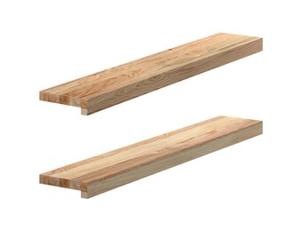 2x VidaXL Massief Eikenhouten Vensterbanken 90x15cm - Onbehandeld met 34% Korting