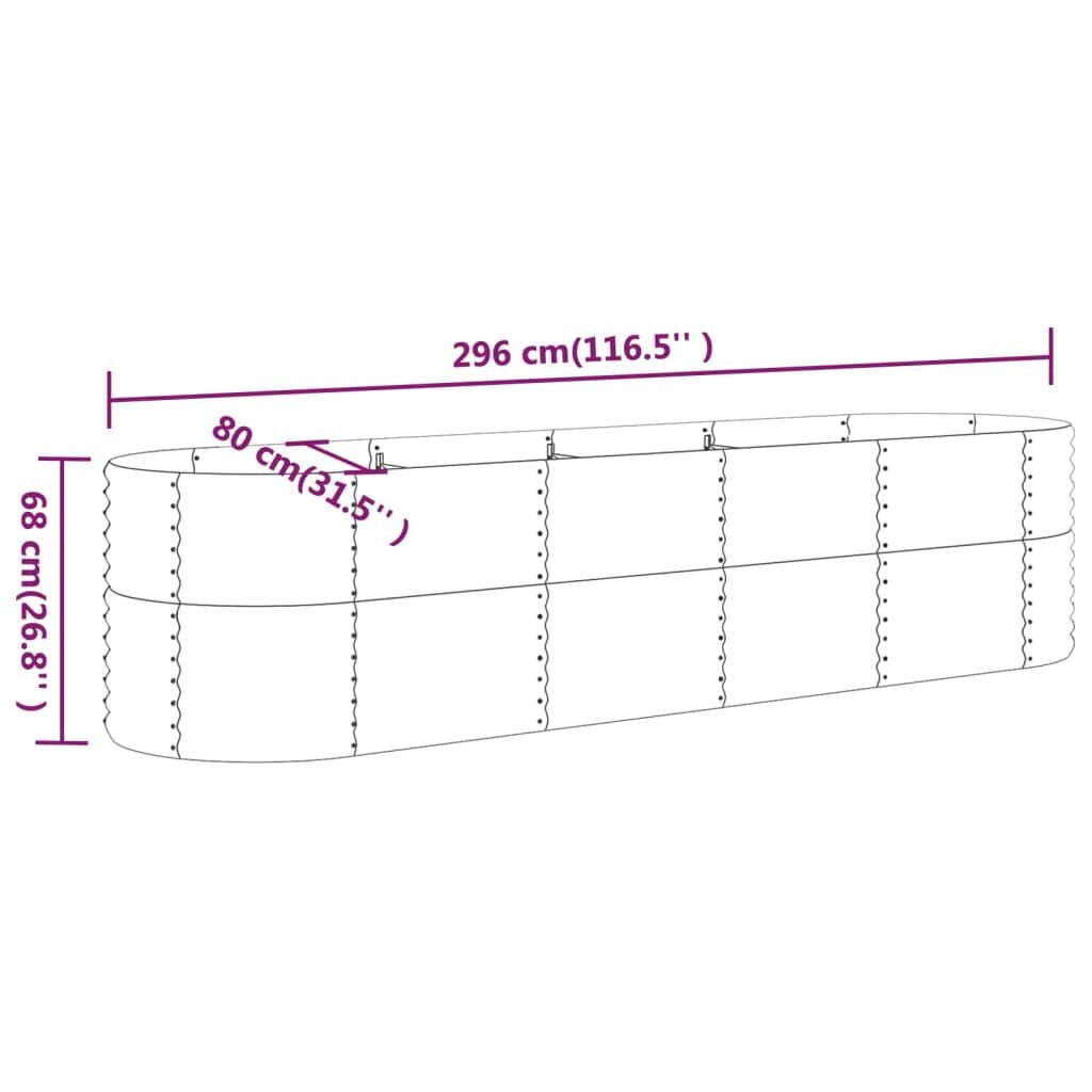 Verhoogde Plantenbak Staal Grijs 296x80x68 cm - 34% Korting