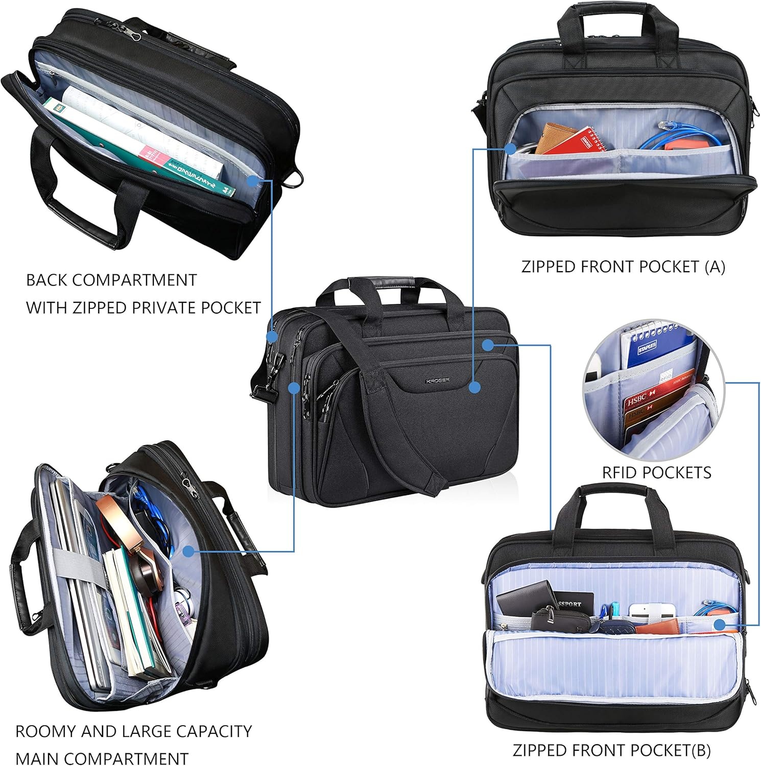 Geretourneerde Laptoptas 17,3" - Uitbreidbaar & Waterafstotend - 34% Korting