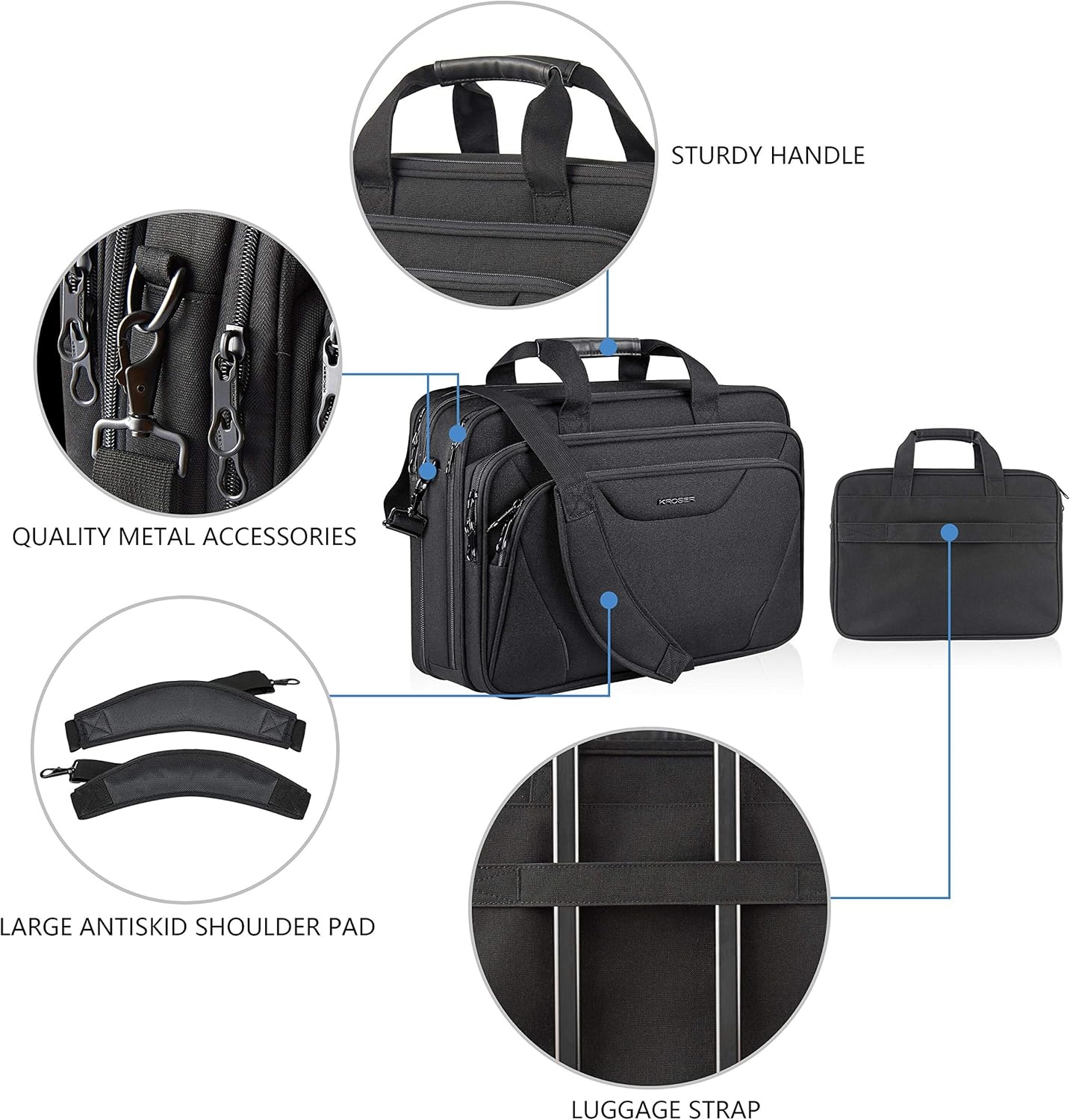 Geretourneerde Laptoptas 17,3" - Uitbreidbaar & Waterafstotend - 34% Korting