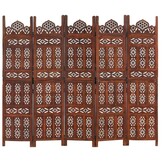 Kamerscherm 5-panelen Mangohout 200x165cm - 35% Korting