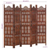 Kamerscherm 5-panelen Mangohout 200x165cm - 35% Korting