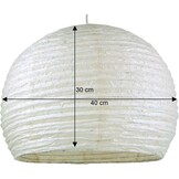 Lokta Papier Lampenkap Halfrond Wit - 40cm | 32% Korting