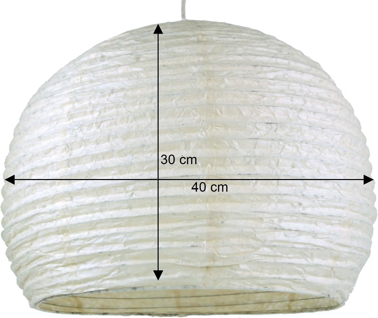 Lokta Papier Lampenkap Halfrond Wit - 40cm | 32% Korting