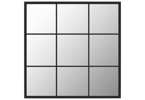 Zwarte Wandspiegel Metaal 60x60 cm - 34% Korting