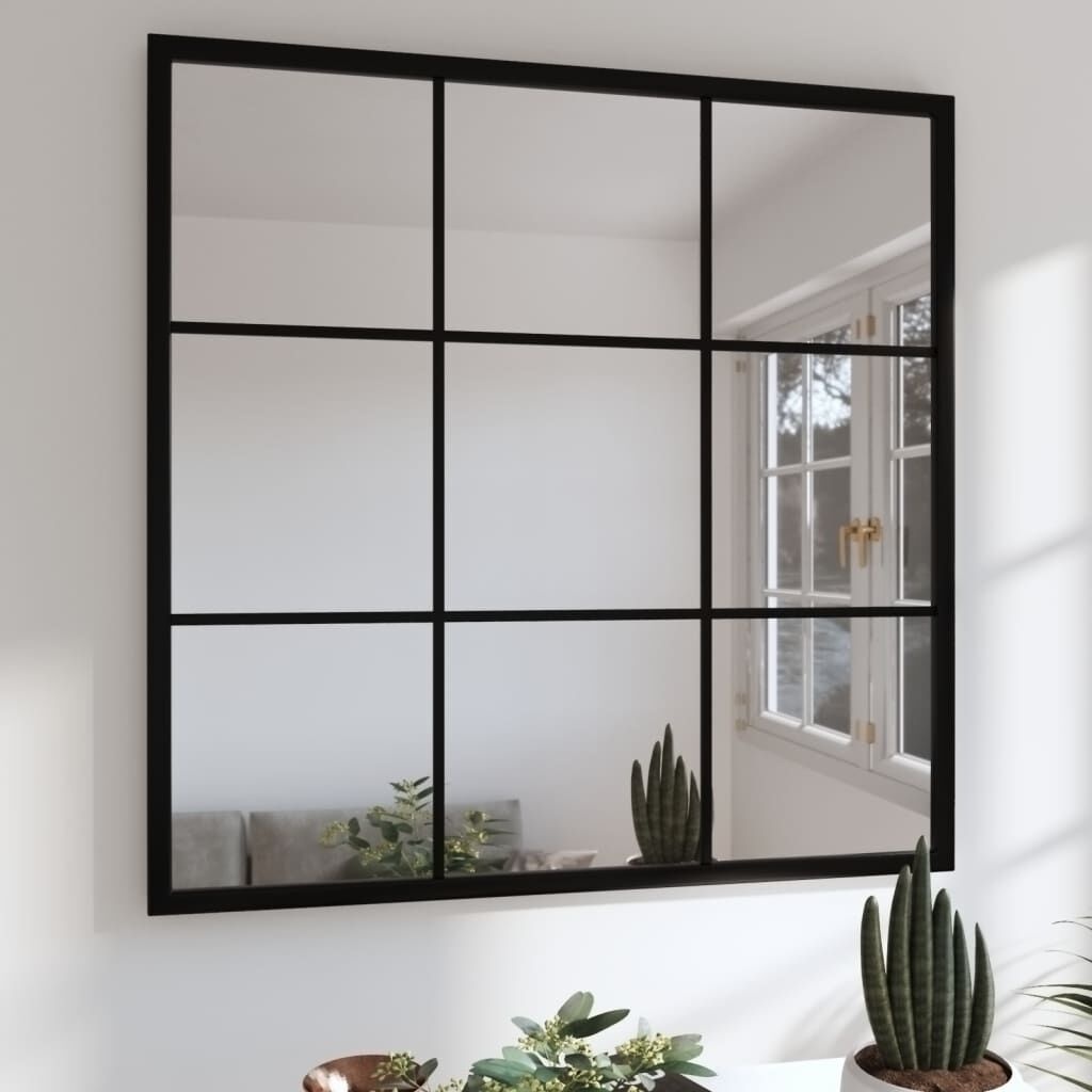 Zwarte Wandspiegel Metaal 60x60 cm - 34% Korting